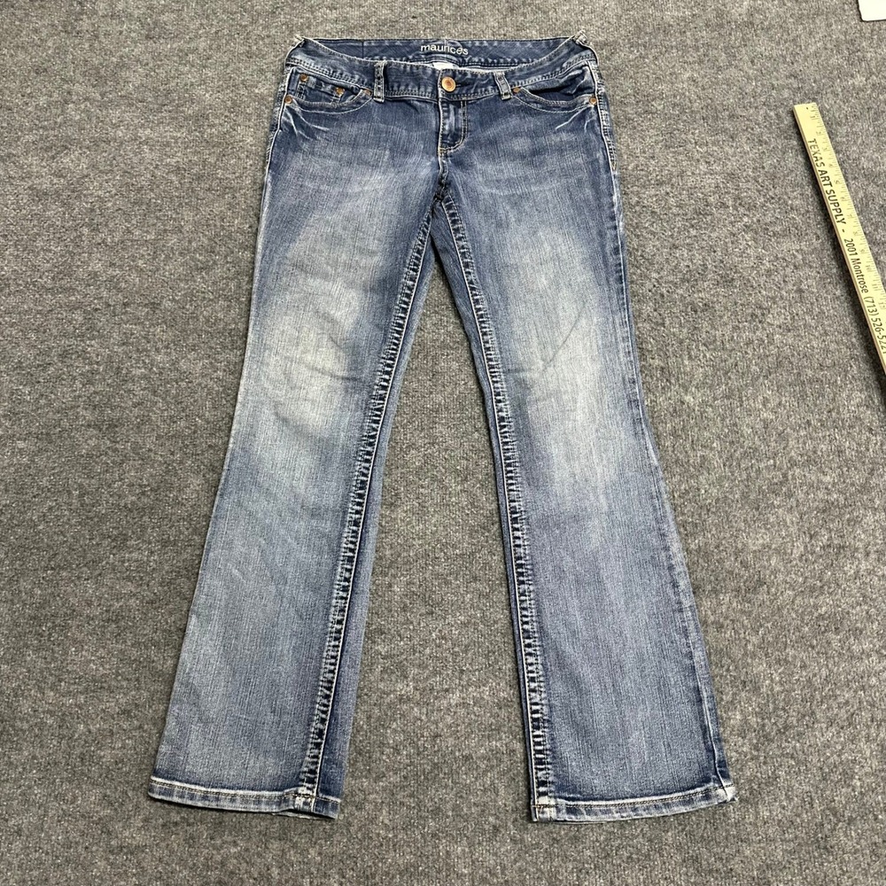 Maurices Jeans Womens Size 5/6 Short Blue Bootcut Low Rise Embroidered Pockets